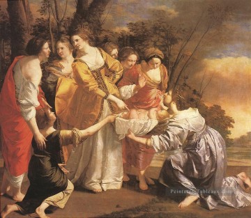 Trouvaille de Moïse baroque peintre Orazio Gentileschi Peinture à l'huile